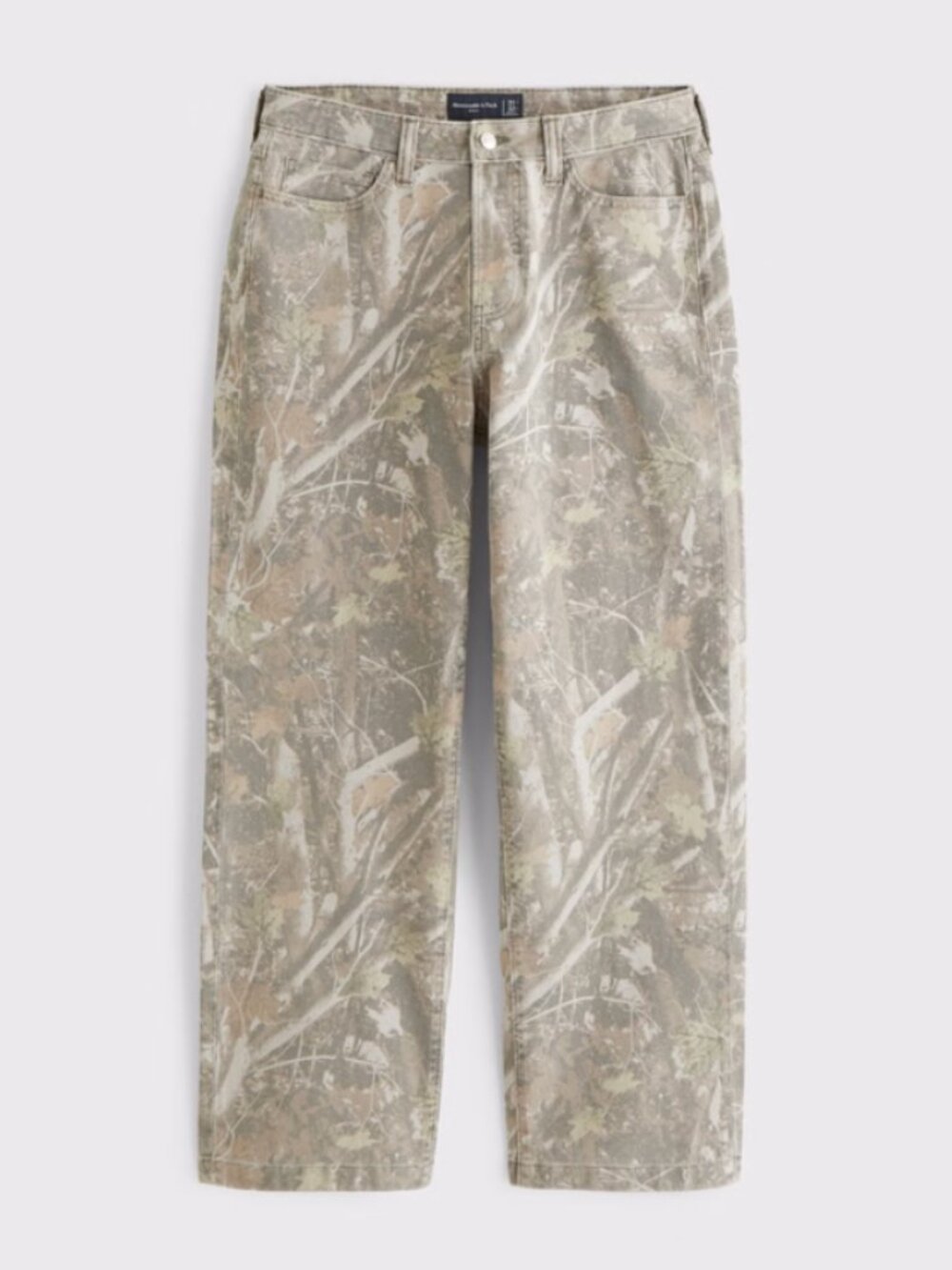 NWT Abercrombie & Fitch Men's Baggy 5-Pocket Pant Size 32 Olive Camo